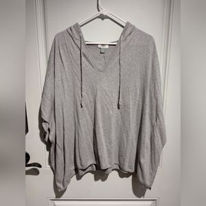 Old Navy hooded pullover sweater poncho style grey color women's size med-large